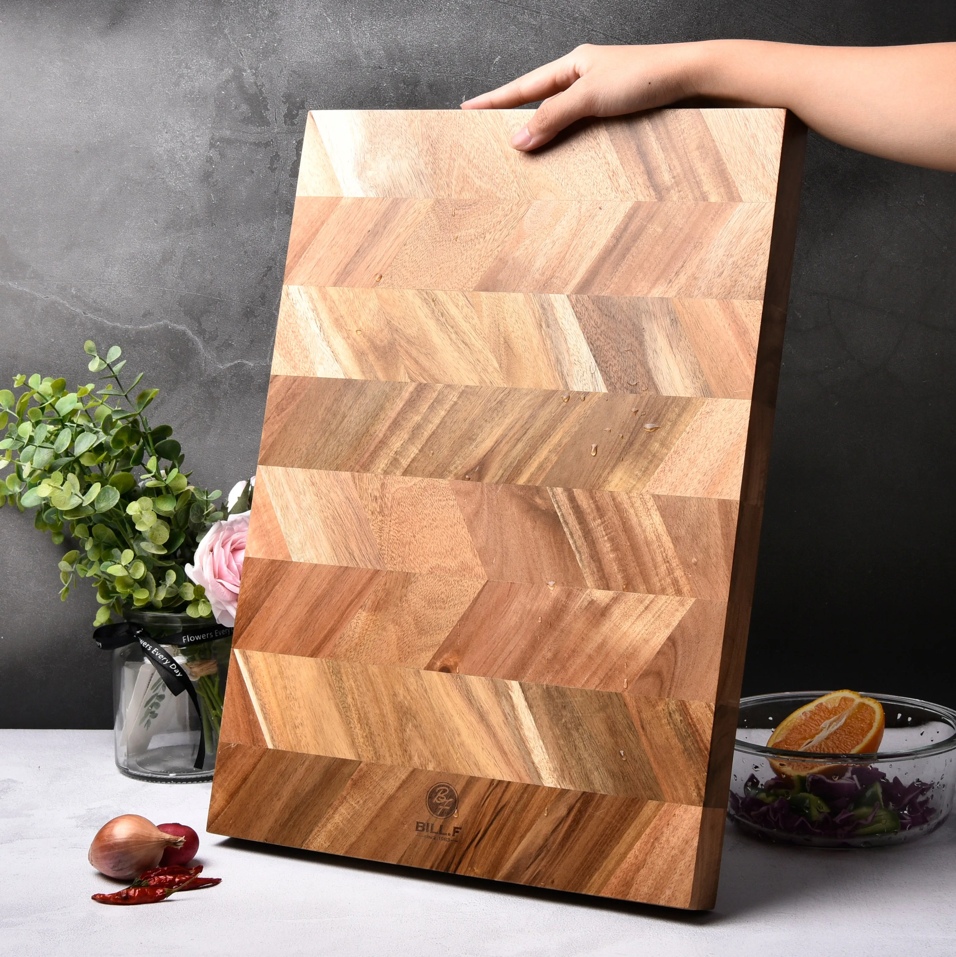 Bill.F® End Grain Wood Butcher Block Kitchen Chopping Board