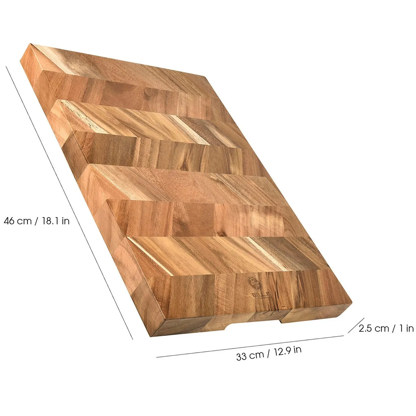 Bill.F® End Grain Wood Butcher Block Kitchen Chopping Board