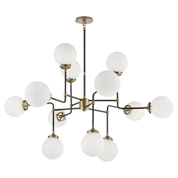 BISTRO MEDIUM CHANDELIER, HAND RUBBED ANTIQUE BRASS