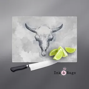 Blue Bull Cow Skull Cutting Boards