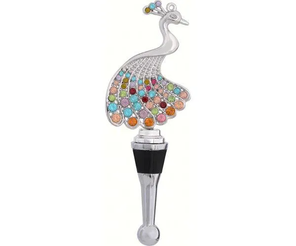 Bottle Stopper - Peacock with Stones