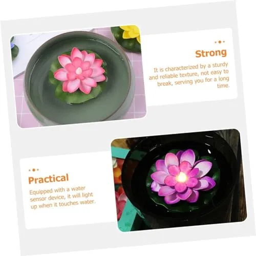 Boxoza Buddha Lotus Lamp 6Pcs Lotus Flower lamp LED Light Flower LED Lamp Temple Candle Light Electric Candle Flameless Floating Tea Lights Candlestick LED Floating Candles