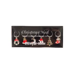 Bread and Butter (6) Various Christmas Mix Wine Glass Charms - 6 Pack