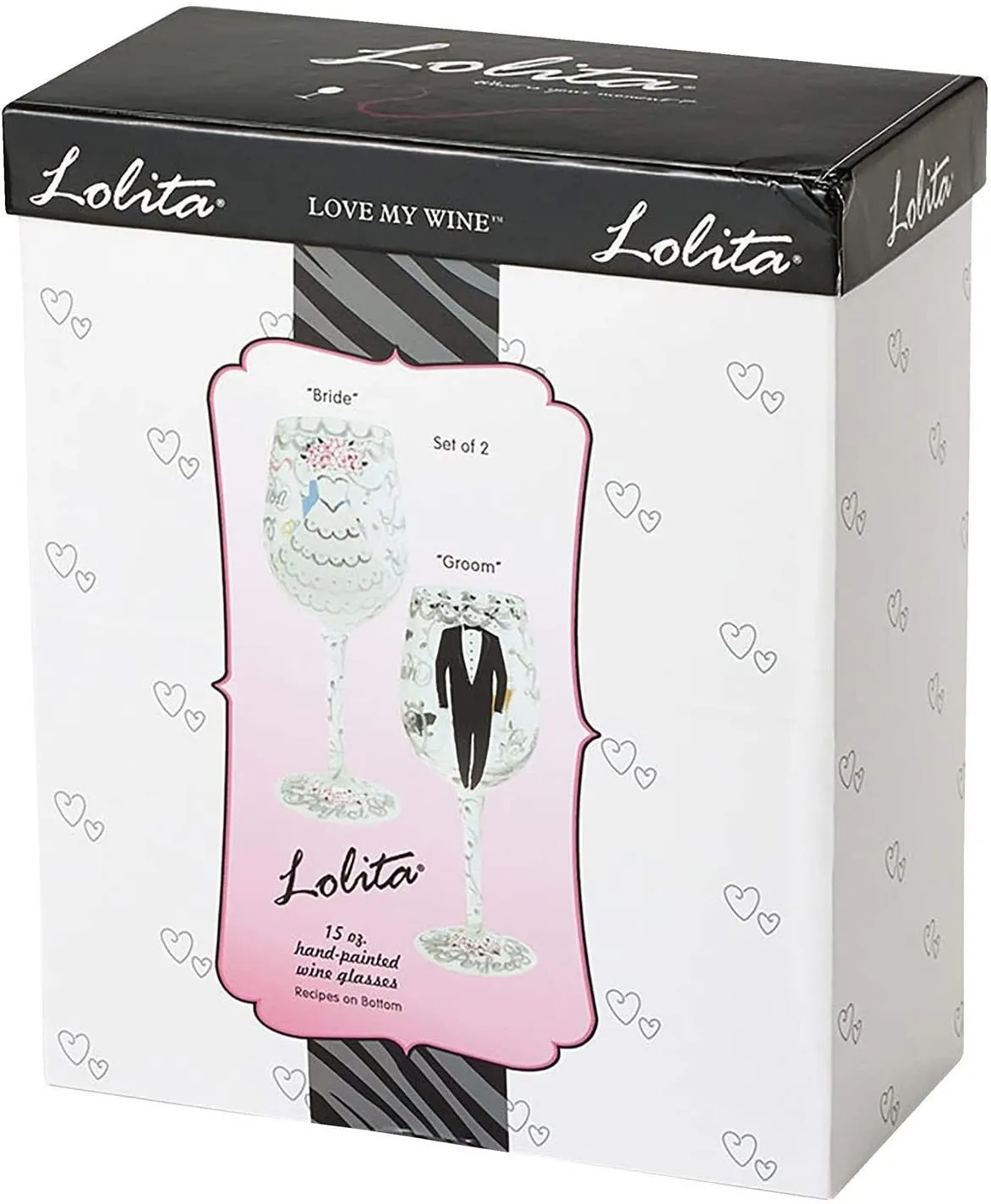 BRIDE & GROOM WINE GLASSES- LOLITA