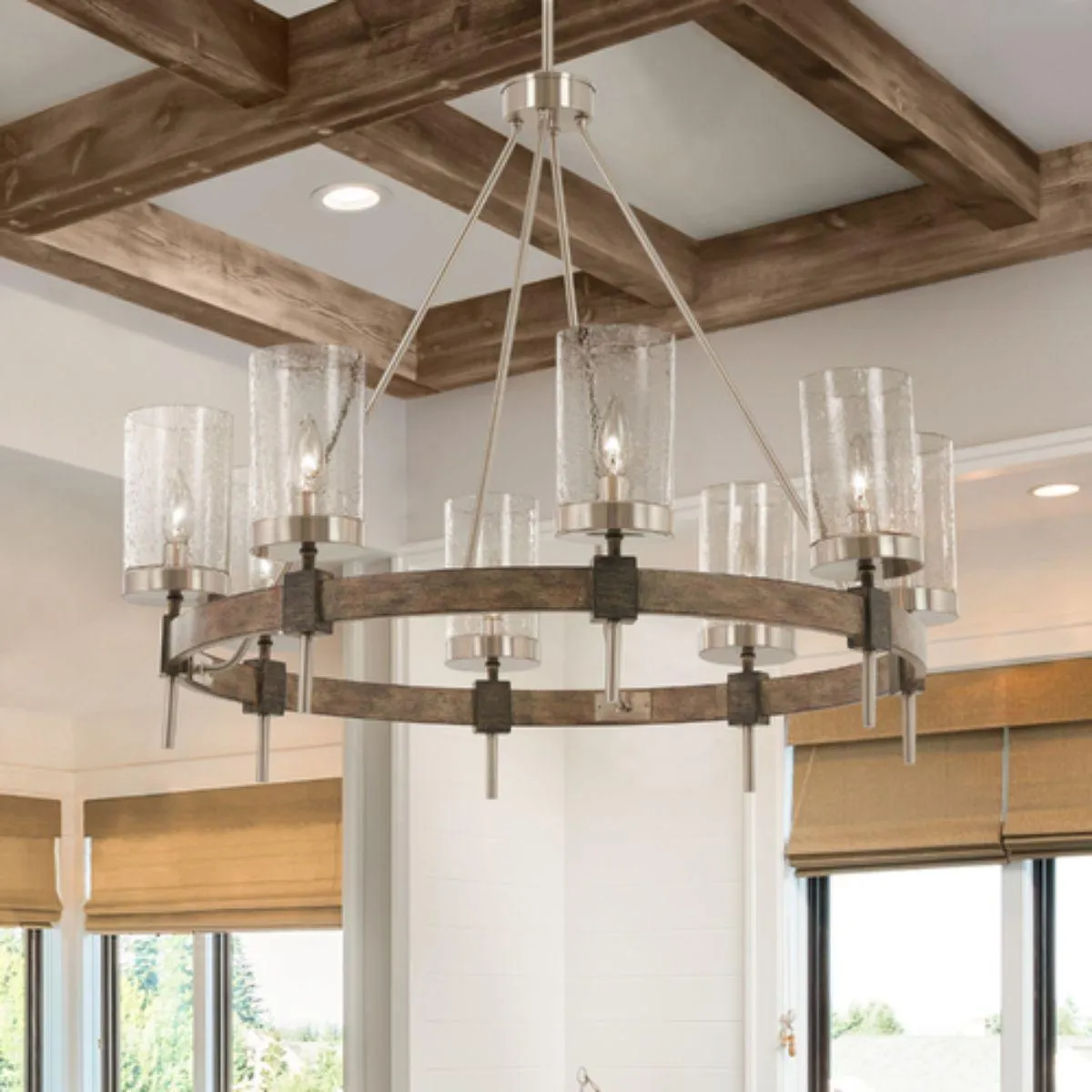 Bridlewood 32 in. 8 Lights Chandelier Brushed Nickel finish