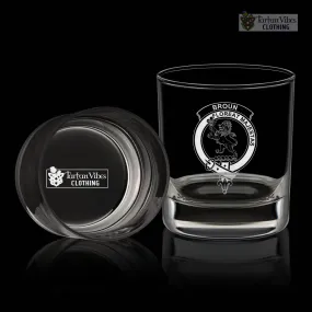 Broun Family Crest Engraved Whiskey Glass