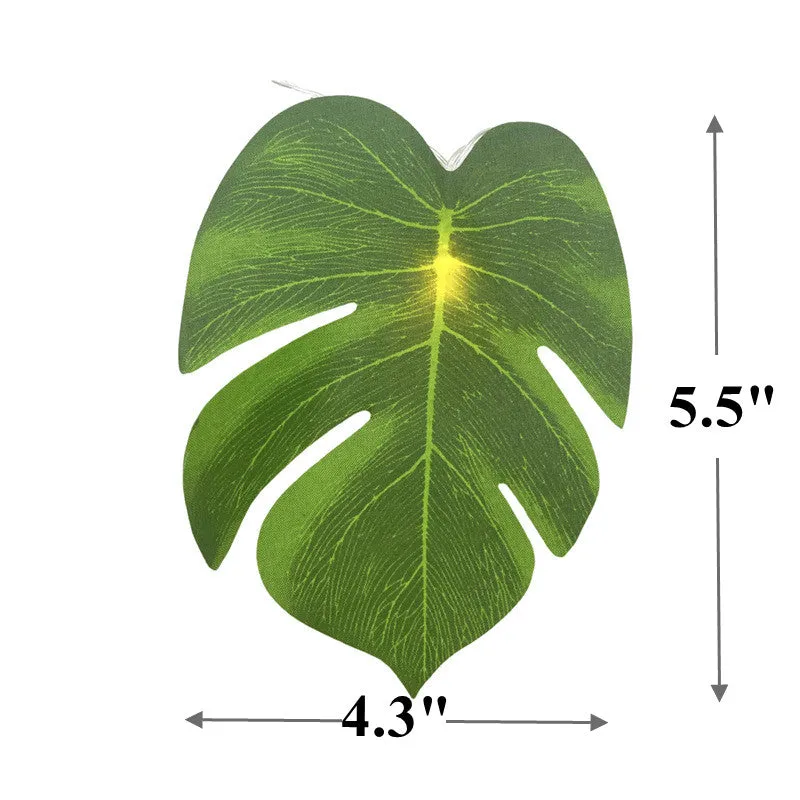 Bulk 10 Ft Monstera Leaf String Lights Tropical Artificial Rattan Palm Leaves Wholesale