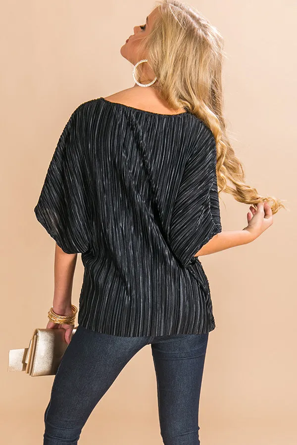 Calls For Wine Pleated Top