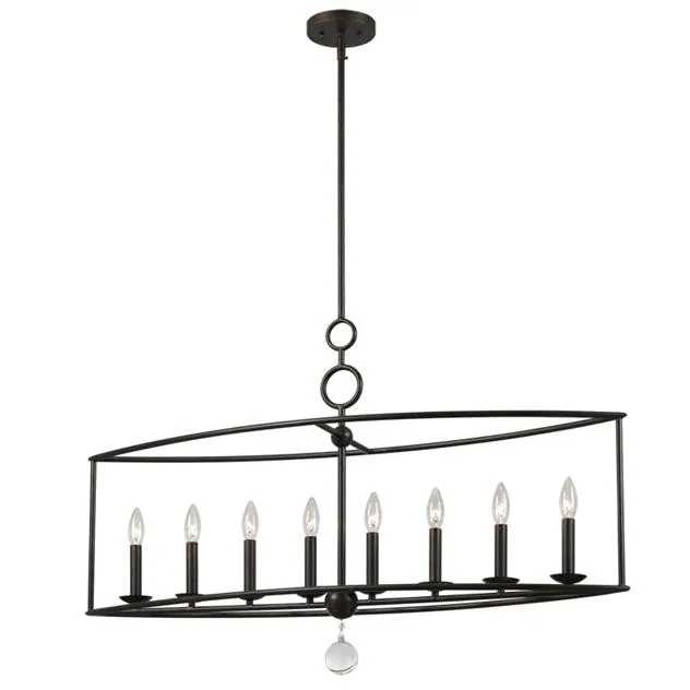 CAMERON 8 LIGHT CHANDELIER, ENGLISH BRONZE