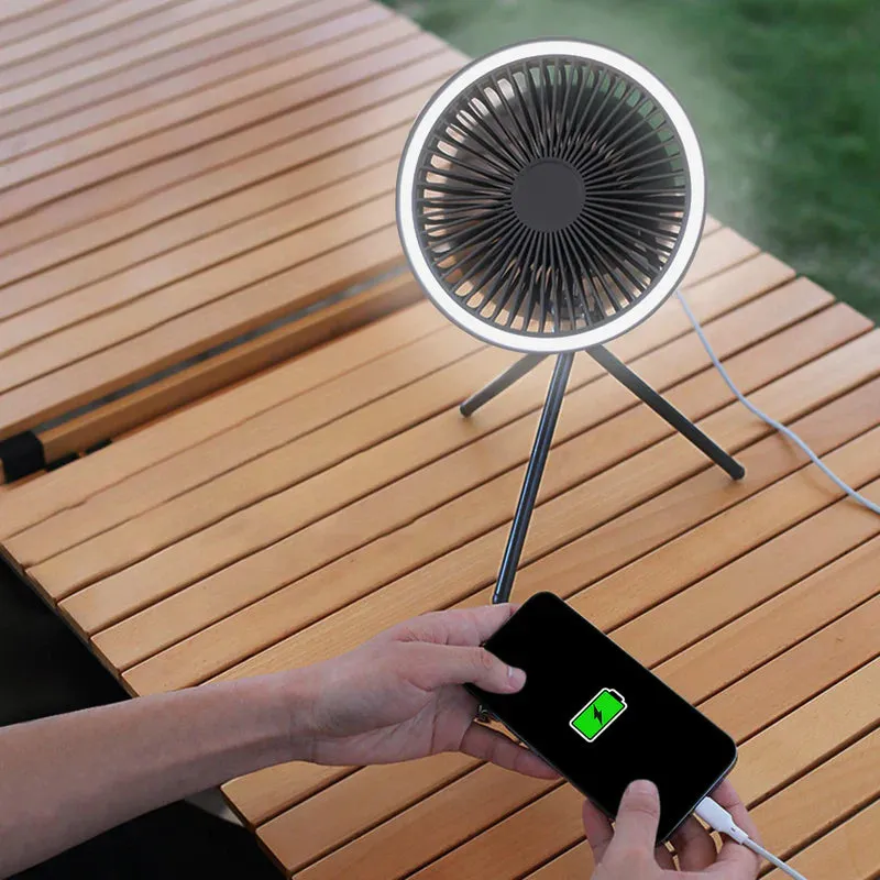 Camping Fan with Light - Best Rechargeable Fan for Camping, 10000mAh 3-in-1 Tent Fan, Light   Powerbank