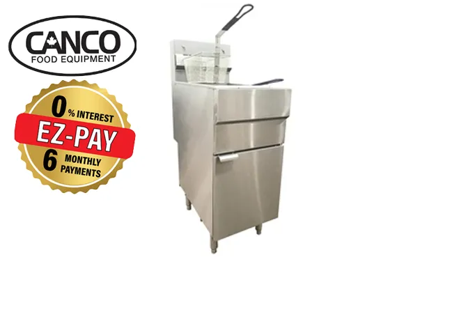 Canco Double Basket 40 lbs Fryer GF-90 with Single Compartment (90,000 BTU) - Natural Gas