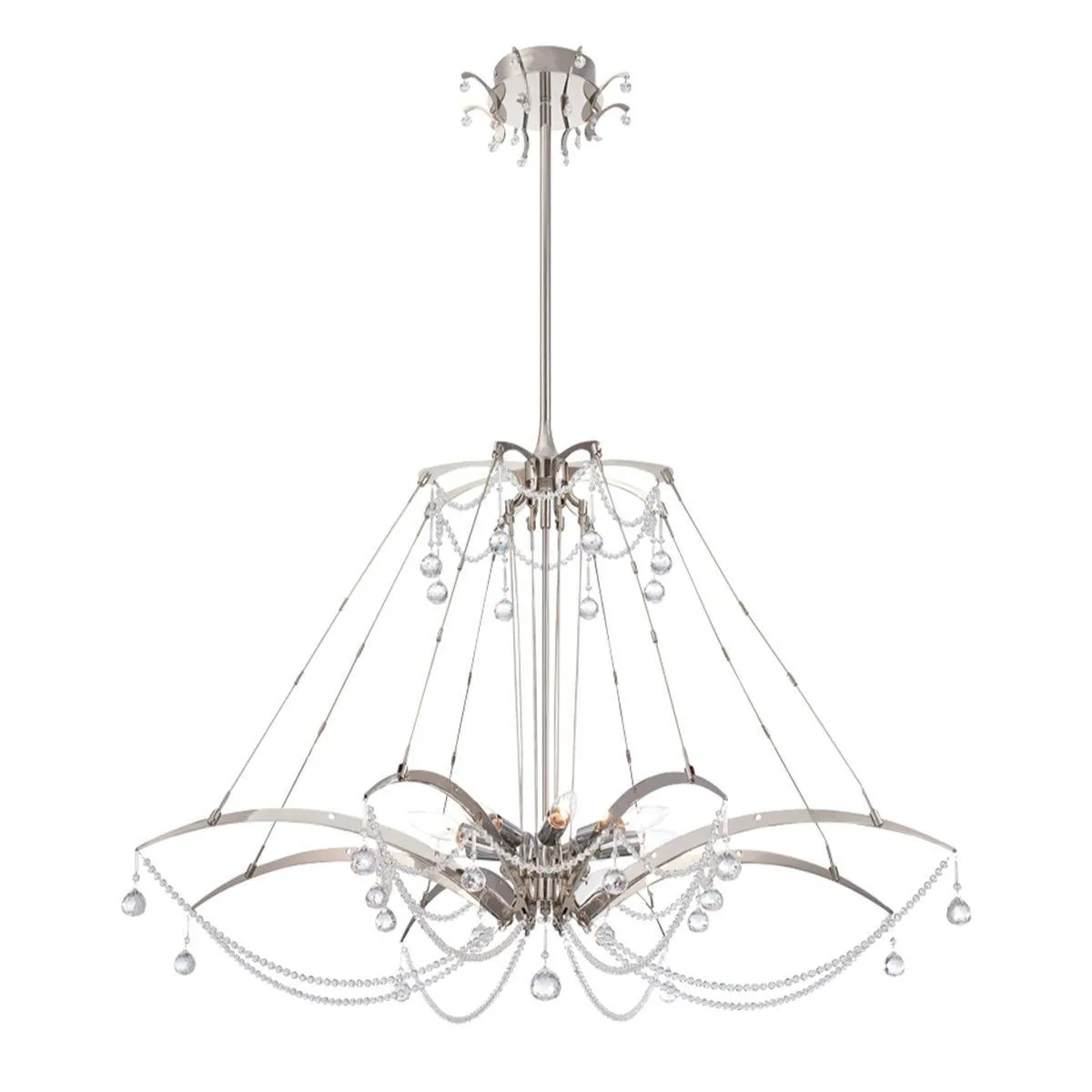 Caramico 39 in. 10 Lights Chandelier Chrome finish