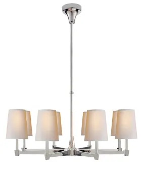 Caron Large Chandelier, Polished Nickel