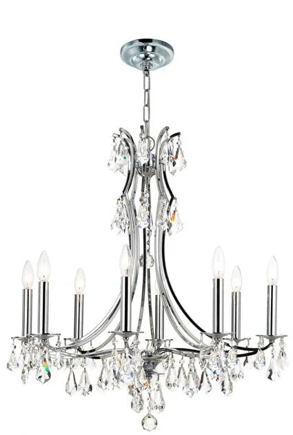 CEDAR 8 LIGHT CHANDELIER, POLISHED CHROME