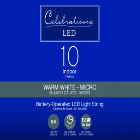 Celebrations LED Micro/5mm White String Christmas Lights