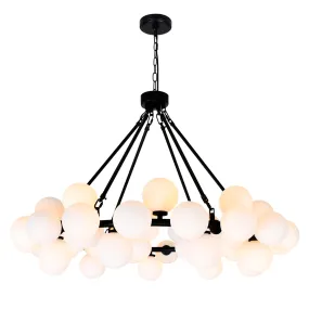 CHANDELIER, 45-LT, BLACK FINISH