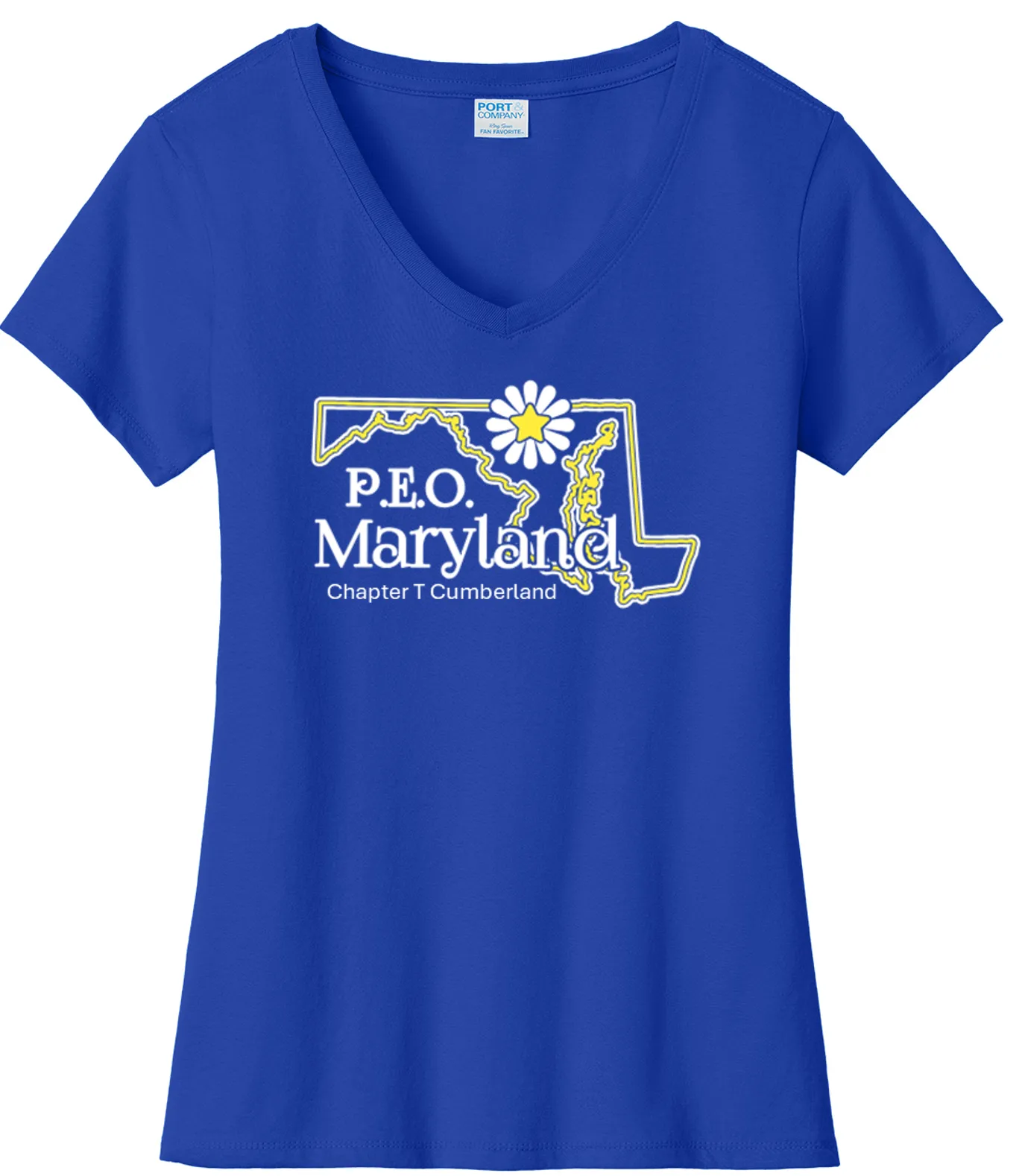 Chapter T  Maryland Cotton Tee ...  VNeck or Crew Neck . . . . . . . . . Ladies Fashion Fit