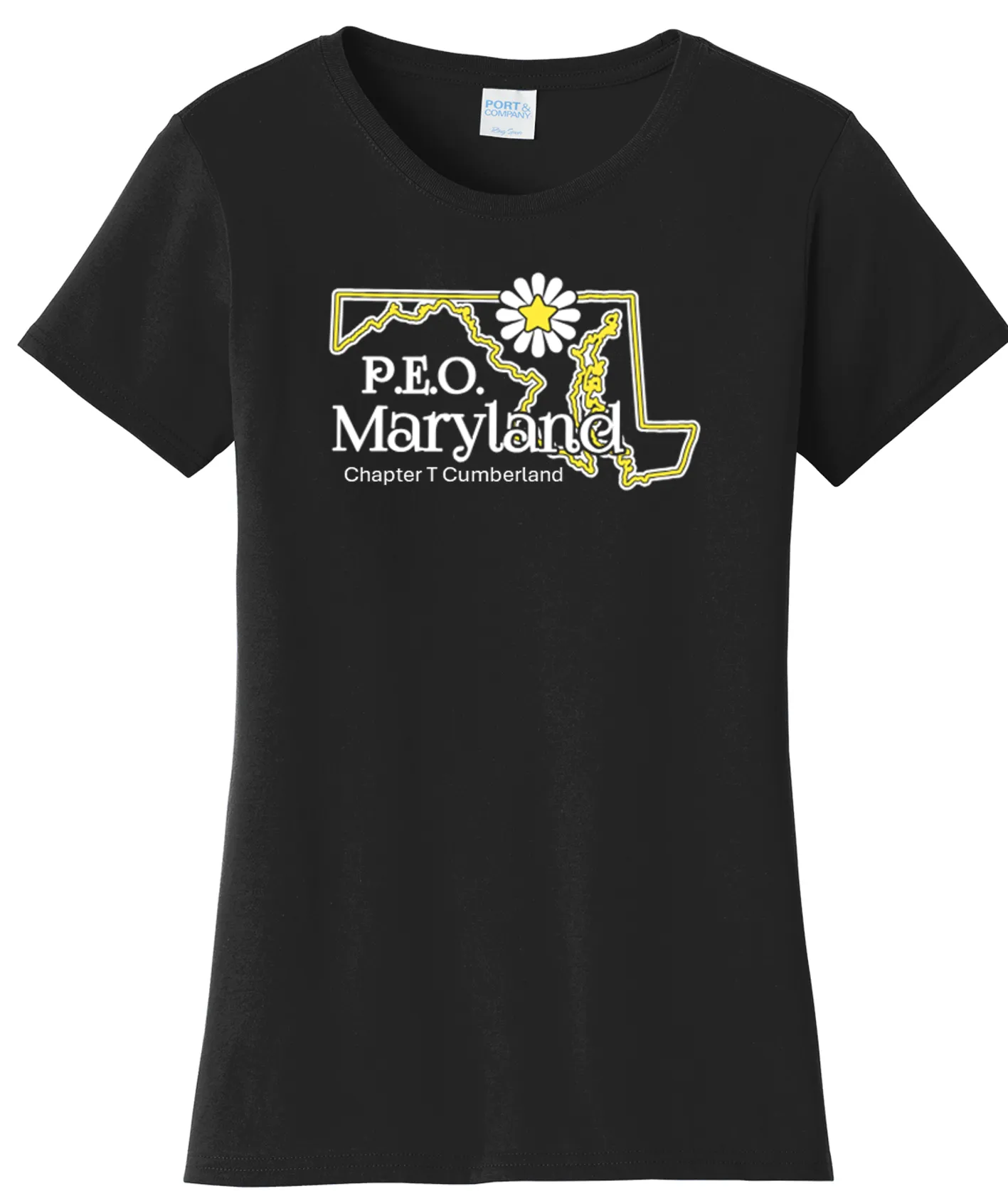 Chapter T  Maryland Cotton Tee ...  VNeck or Crew Neck . . . . . . . . . Ladies Fashion Fit