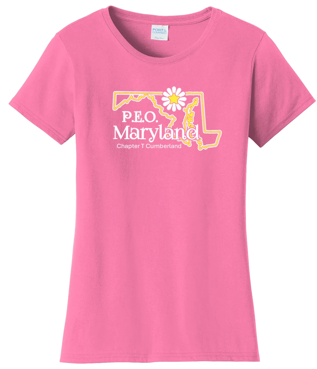 Chapter T  Maryland Cotton Tee ...  VNeck or Crew Neck . . . . . . . . . Ladies Fashion Fit