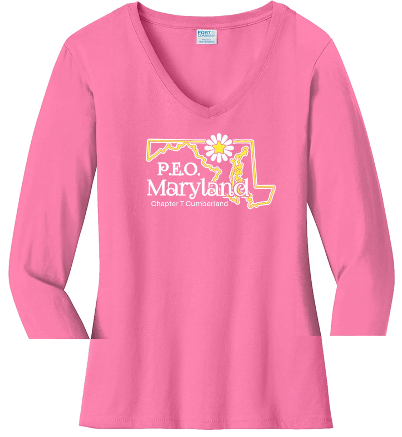 Chapter T  Maryland Cotton Tee ...  VNeck or Crew Neck . . . . . . . . . Ladies Fashion Fit