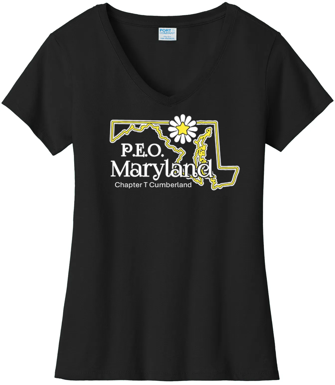 Chapter T  Maryland Cotton Tee ...  VNeck or Crew Neck . . . . . . . . . Ladies Fashion Fit