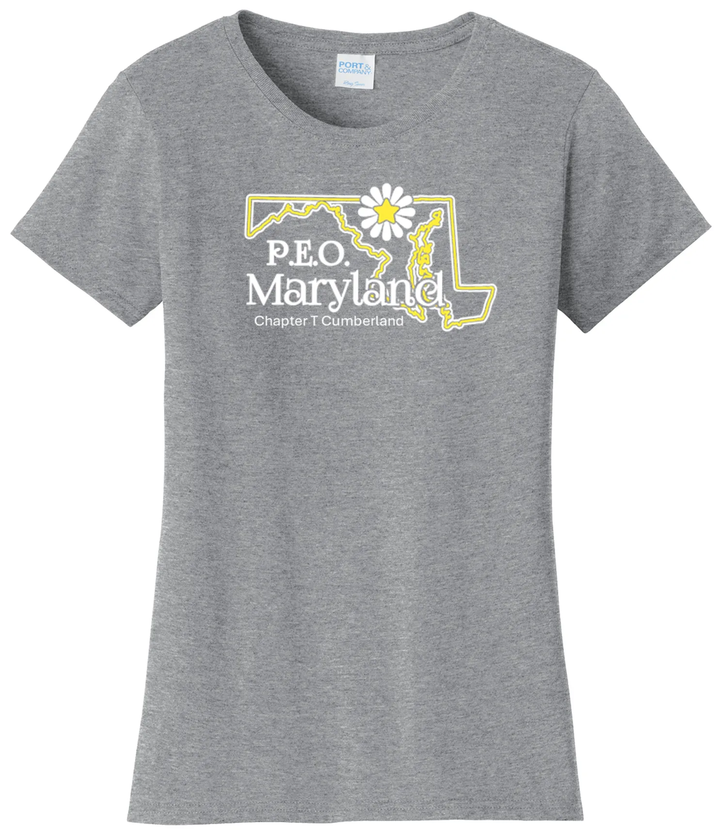 Chapter T  Maryland Cotton Tee ...  VNeck or Crew Neck . . . . . . . . . Ladies Fashion Fit