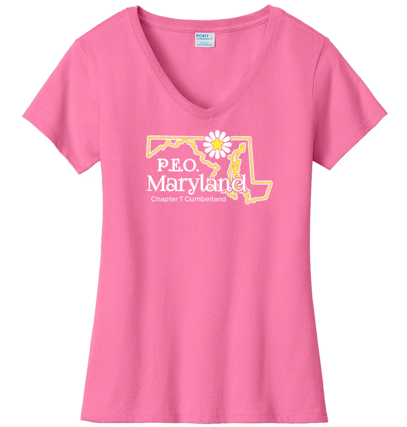 Chapter T  Maryland Cotton Tee ...  VNeck or Crew Neck . . . . . . . . . Ladies Fashion Fit