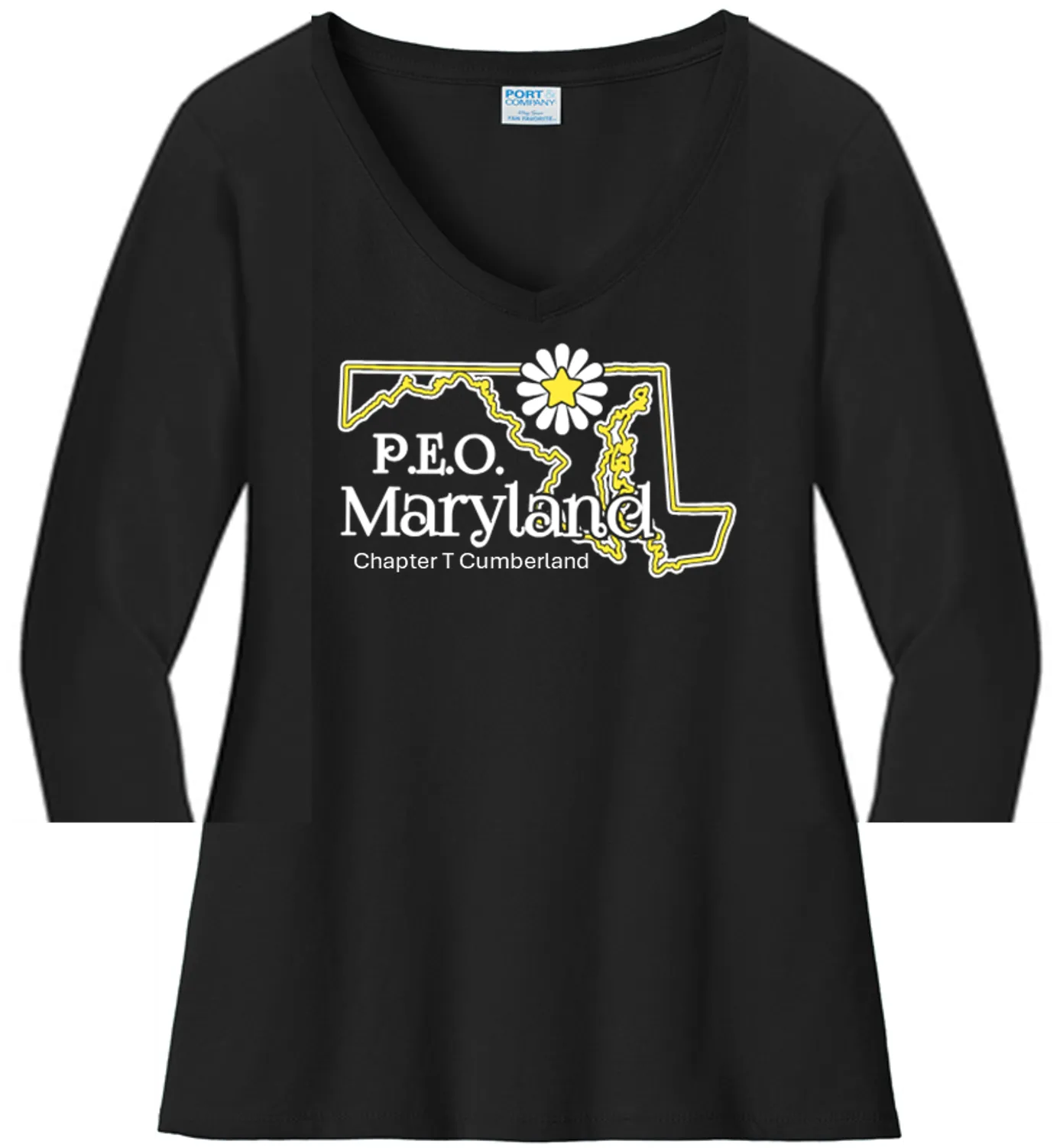 Chapter T  Maryland Cotton Tee ...  VNeck or Crew Neck . . . . . . . . . Ladies Fashion Fit