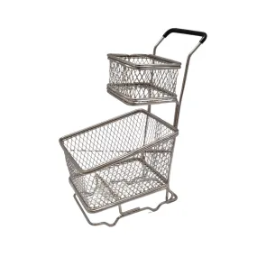 Chip Fryer Serving Basket Double Mini Trolley 10.1x13.3x21.5cm SGN2126