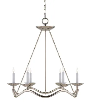 Choros Chandelier, Polished Nickel