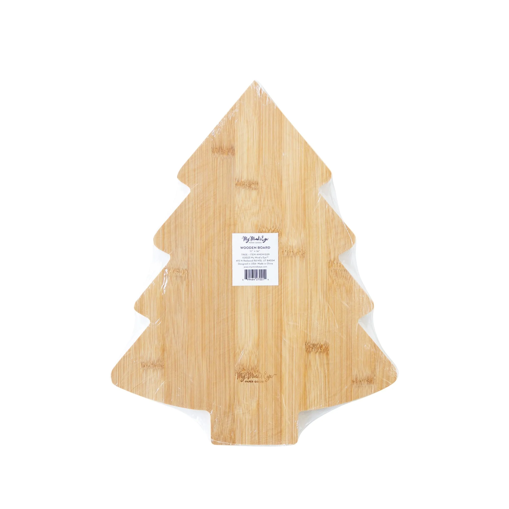 Christmas Memories Christmas Tree Shaped Bamboo Cutting Board