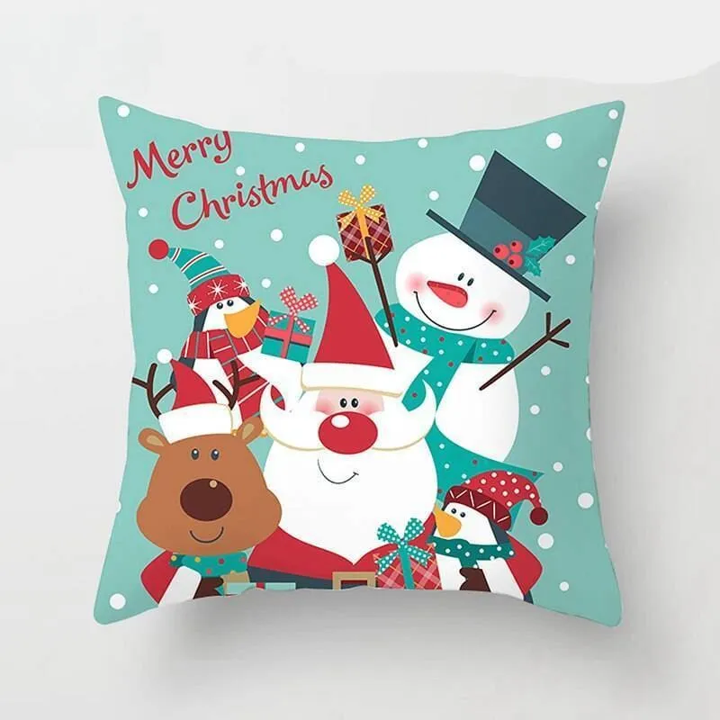 Christmas Pillow Cover with Cartoon Santa