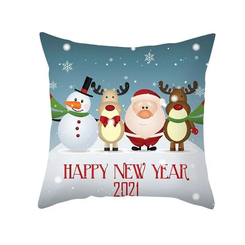 Christmas Pillow Cover with Cartoon Santa