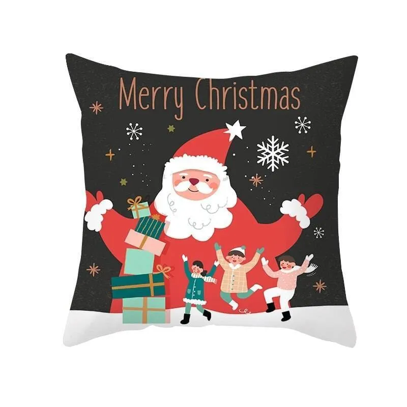 Christmas Pillow Cover with Cartoon Santa