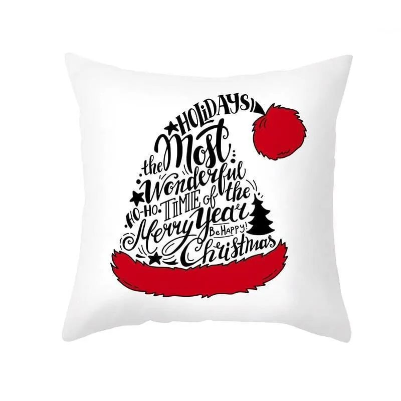 Christmas Pillow Cover with Cartoon Santa