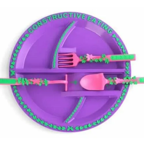 Constructive Eating Plate & Cutlery Set - Fairy