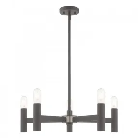 COPENHAGEN 5 LIGHT CHANDELIER, SCANDINAVIAN GRAY