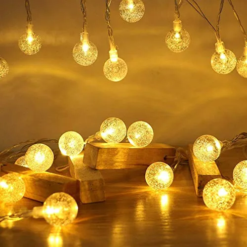 CORAL TREE 20 LED Crystal Bubble Ball String Fairy Lights for Decortaion Diwali Christmas Xmas Light for Diwali Home Decorations Lighting (Warm White, 3 Meter)