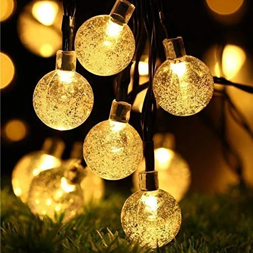 CORAL TREE 20 LED Crystal Bubble Ball String Fairy Lights for Decortaion Diwali Christmas Xmas Light for Diwali Home Decorations Lighting (Warm White, 3 Meter)