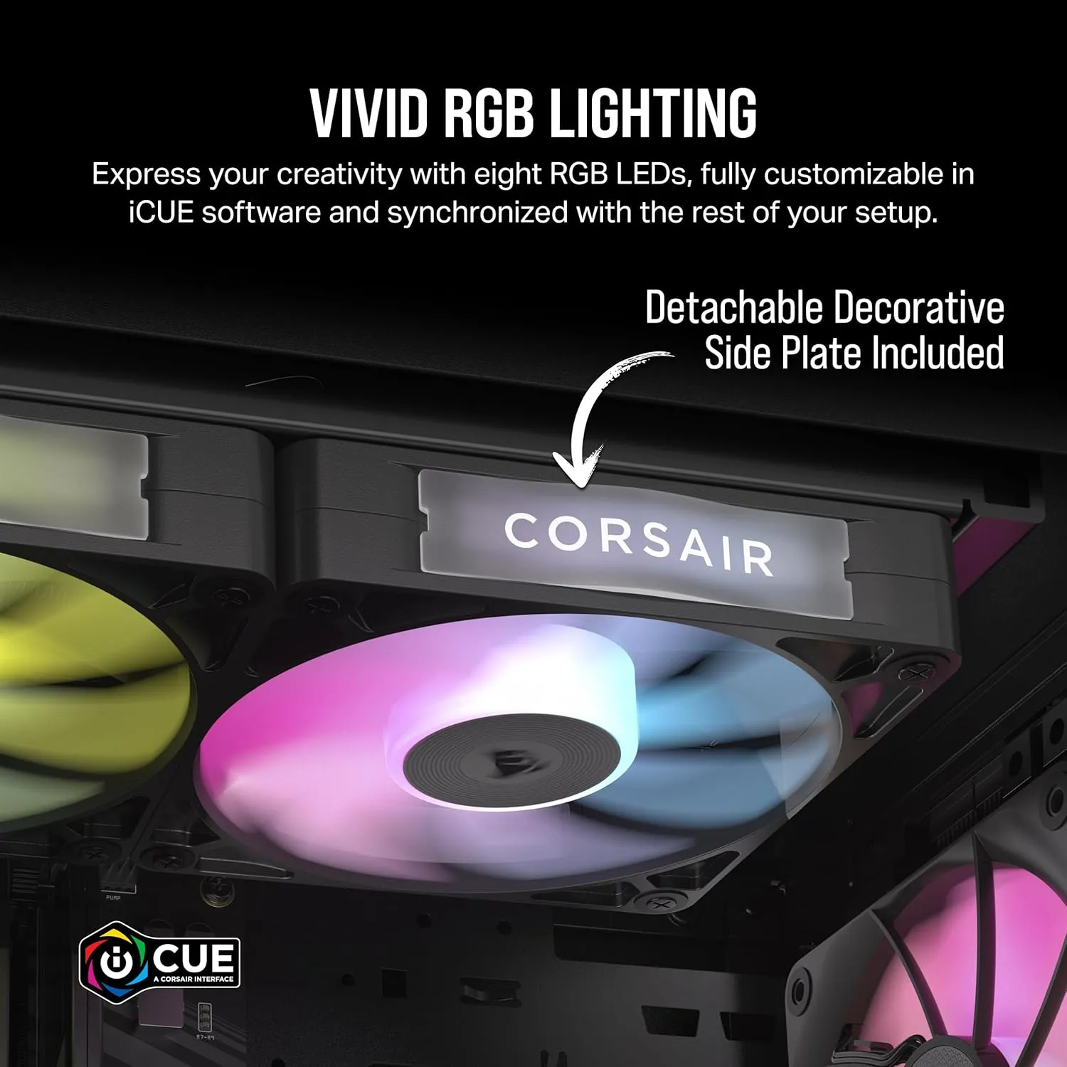 Corsair iCUE LINK RX120 RGB 120mm PWM Fan - Magnetic Dome Bearing - Black (Single)