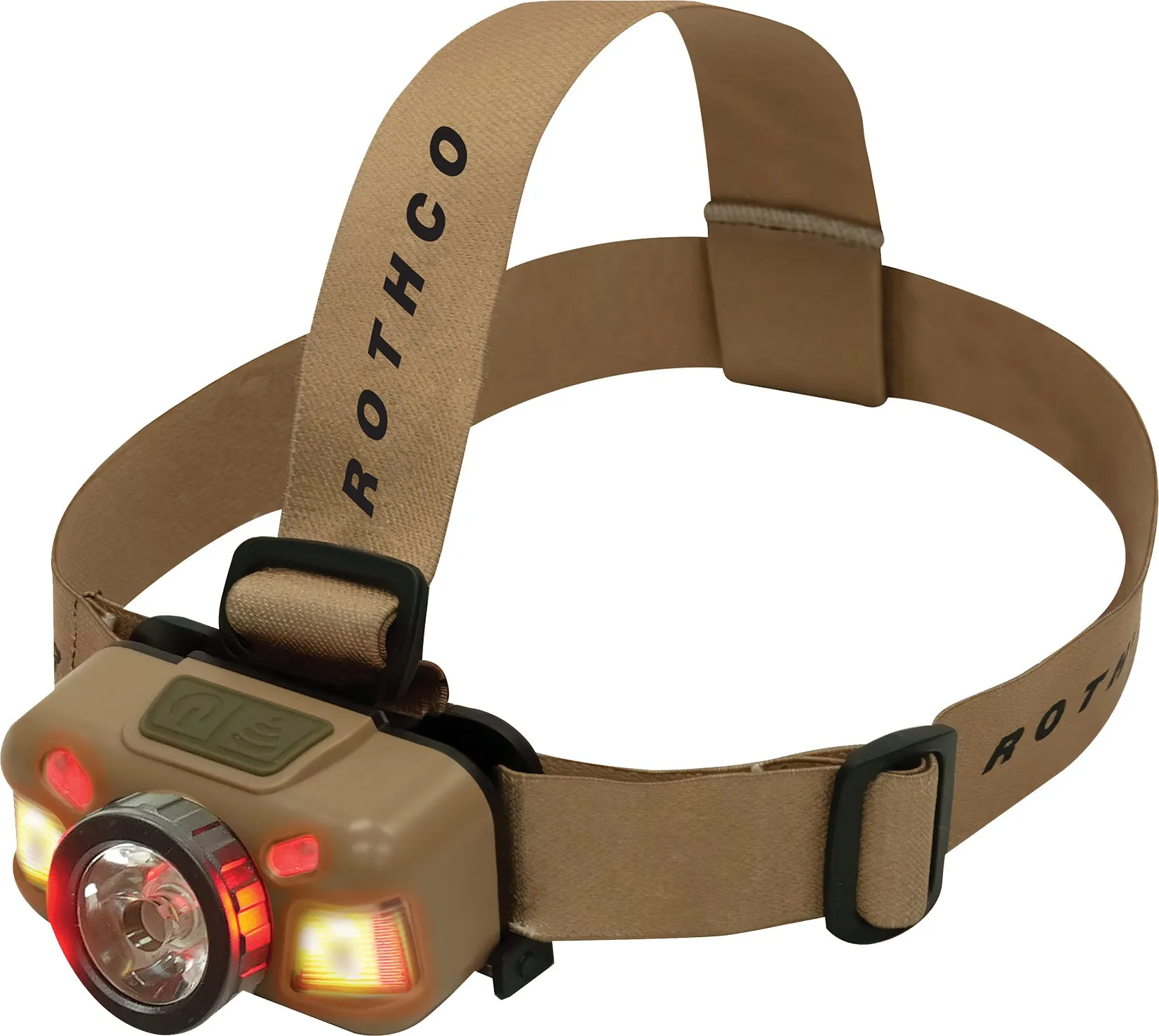 Coyote Brown Rechargeable 600 Lumen Led Headlamp Motion Sensor Multi-Function Work Flashlight