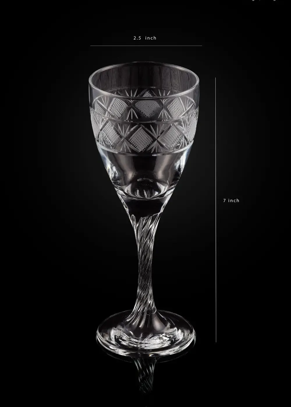 Crystal Hand Cut Wine Glass (Set of 2) WG-14