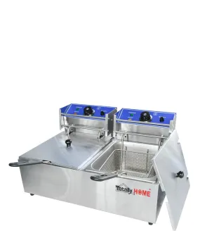 CTH Double Deep Fryer 6L   6L - Silver