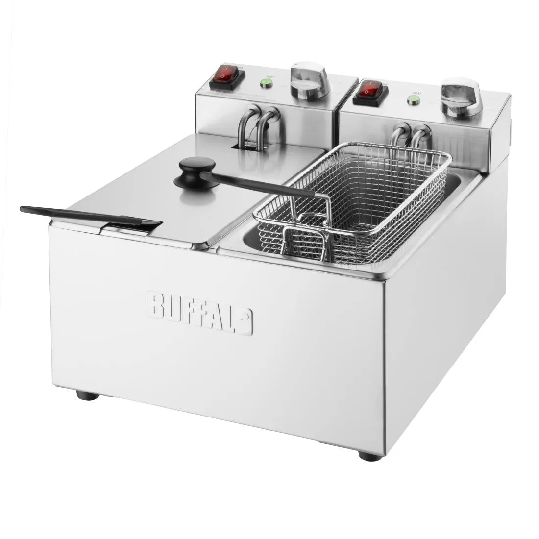 CU615 Buffalo Twin Tank Twin Basket 2x3Ltr Countertop Fryer 2x2kW