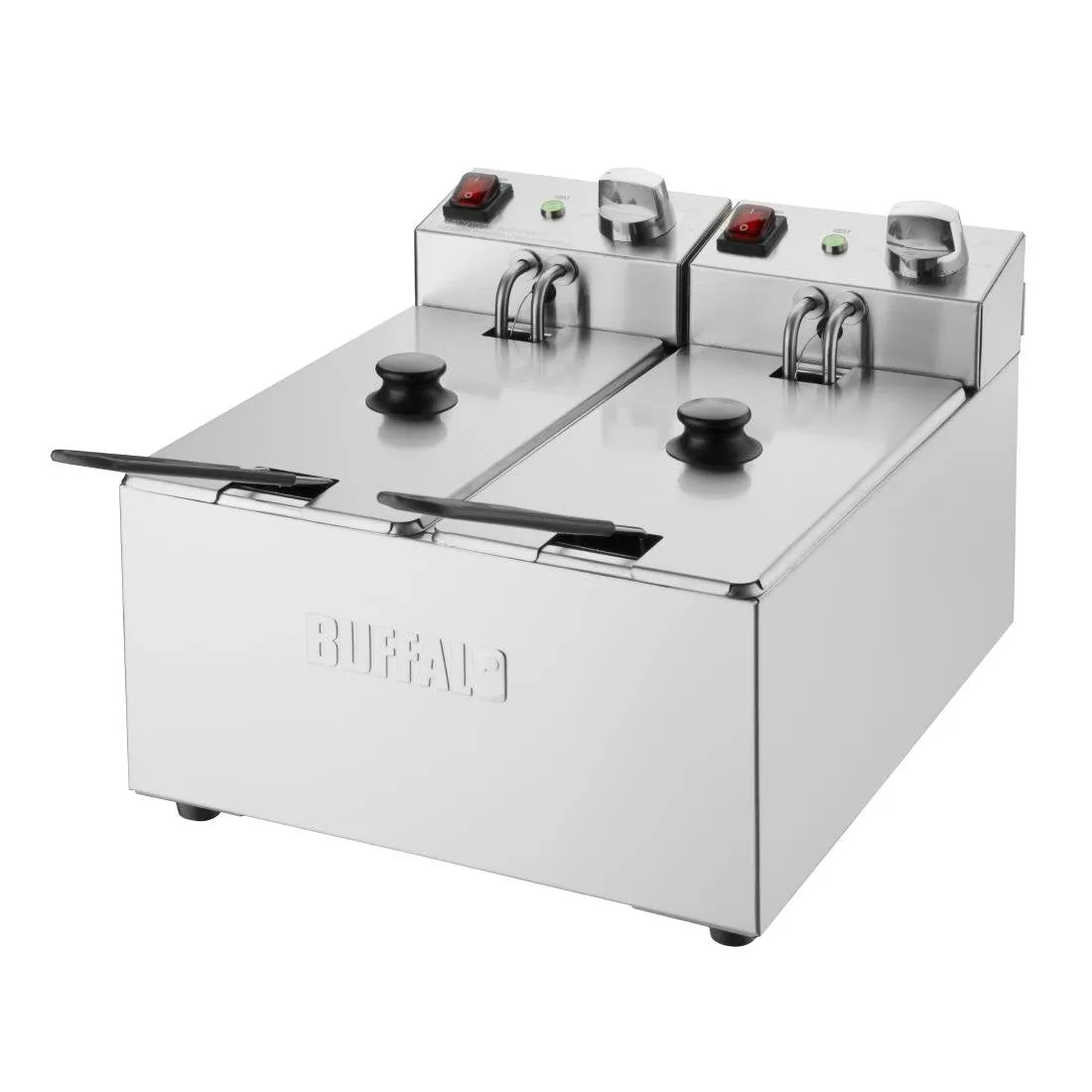 CU615 Buffalo Twin Tank Twin Basket 2x3Ltr Countertop Fryer 2x2kW