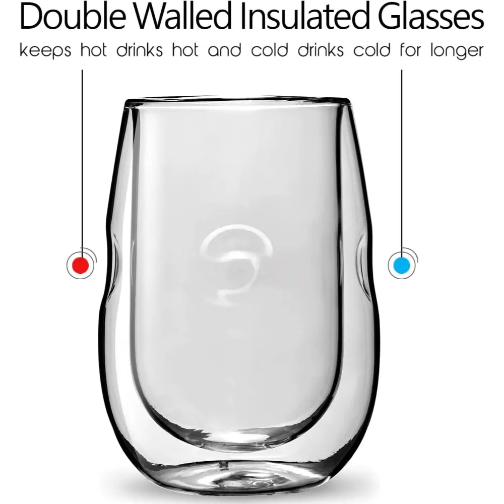 Cuisine Art Double Wall Glass Cup 2Pcs Set 300ml