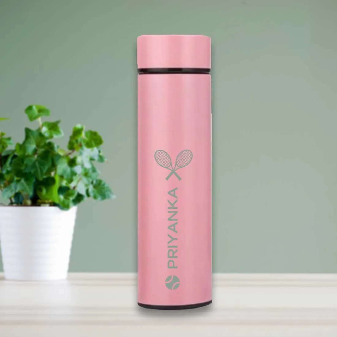 Customized  Engraved Temperature Steel Bottle With Led Display for Tea Flask - Racket