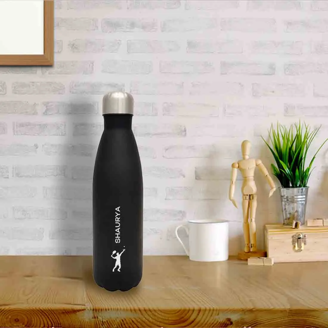 Customized Water Bottles With Name Stainless Steel Hot & Cold Cola Flask - 500ml -Tennis