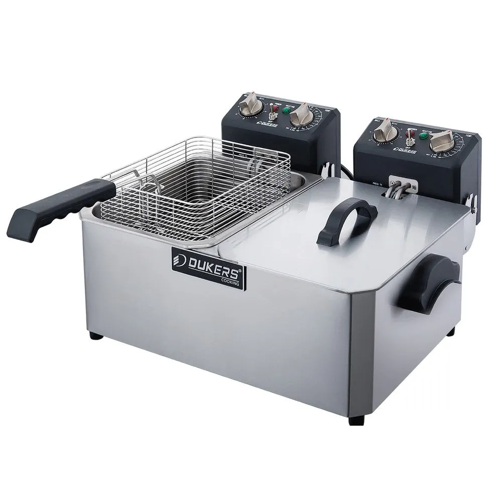 DCF7ED 14lb Two Basket Electric Countertop Fryer