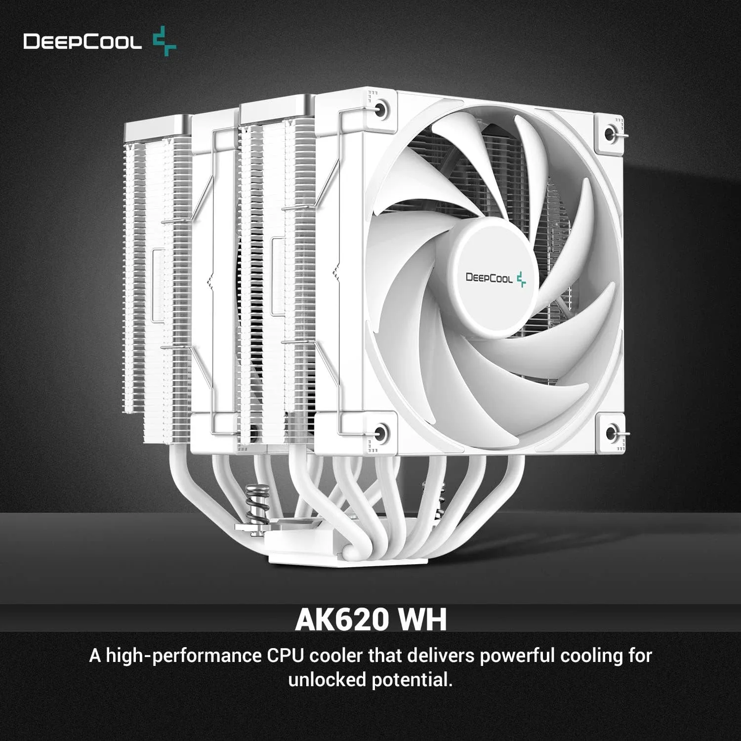 DeepCool AK620 White 白色 CPU Cooler, FK120 3-in-1 Cooling Fan, 6 Copper Heatpipes, 260W TDP (AIRDC-AK620-WH)